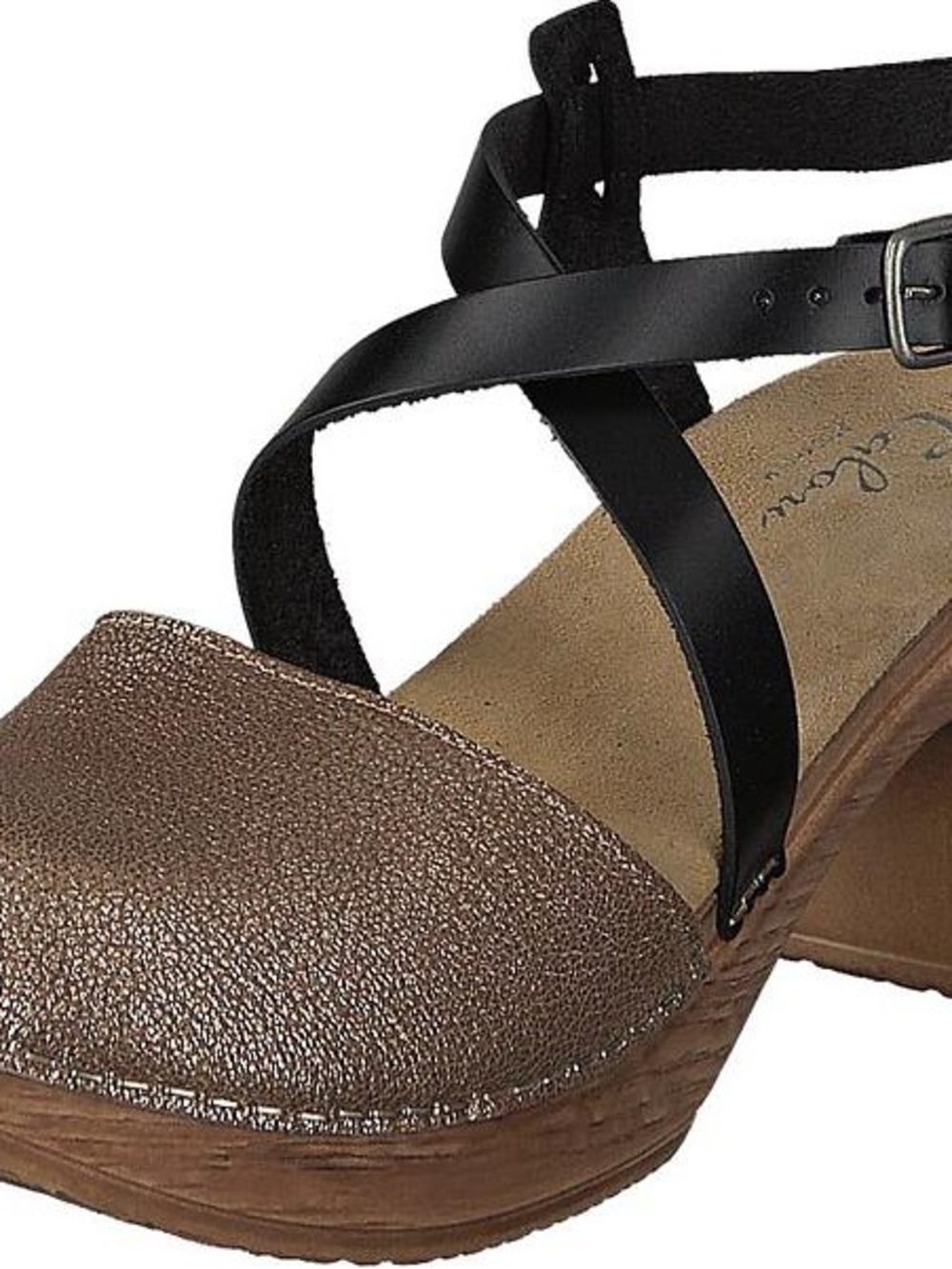 Calou Stockholm Tilda Clog Black Strap with Metallic Gold Toe Size 38 - Picture 6 of 6